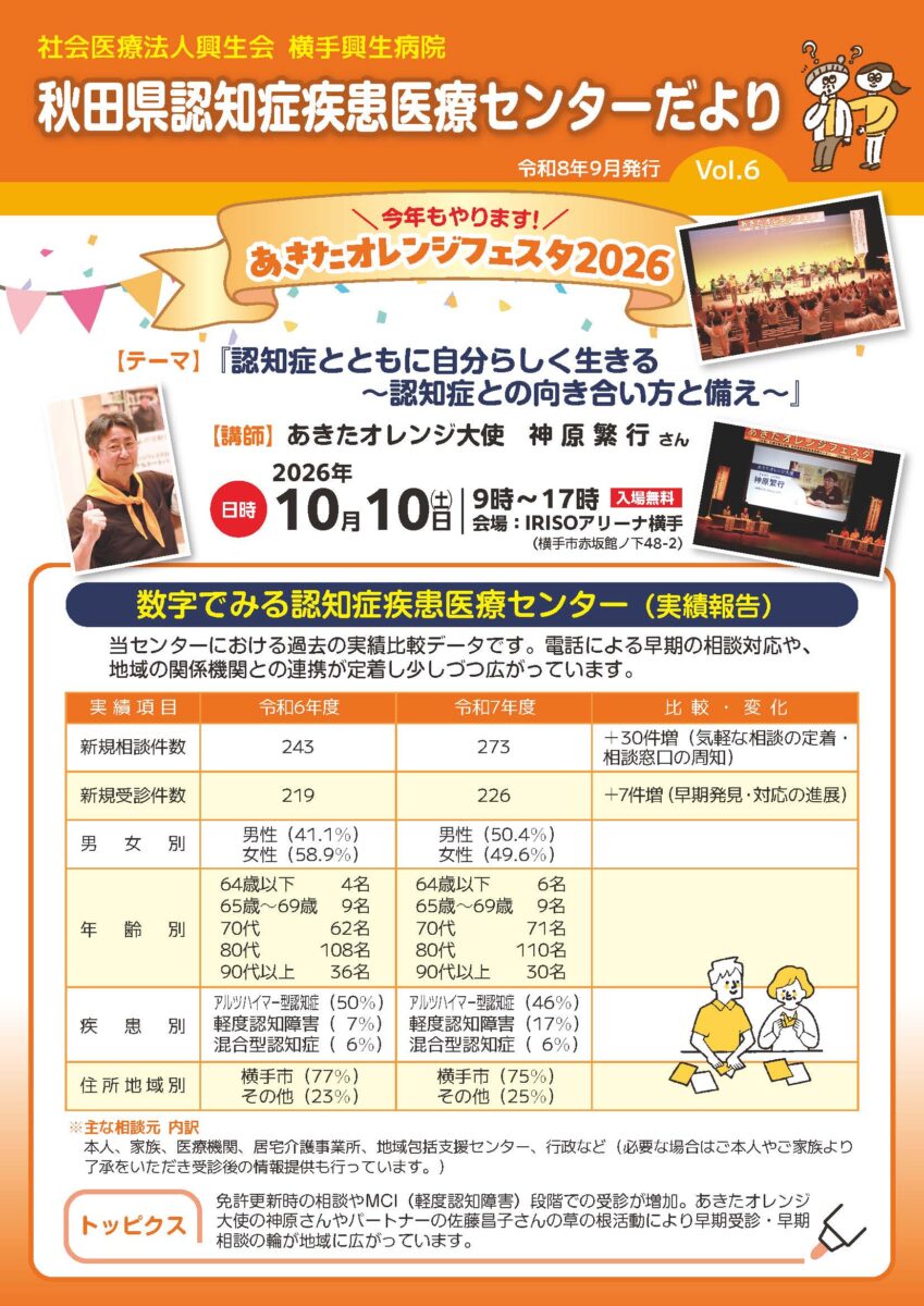 表紙：認知症疾患医療センター広報誌Vol.6